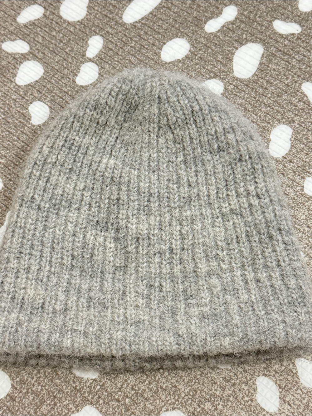 Madewell wool alpaca beanie knit ribbed winter hat neutral heather grey